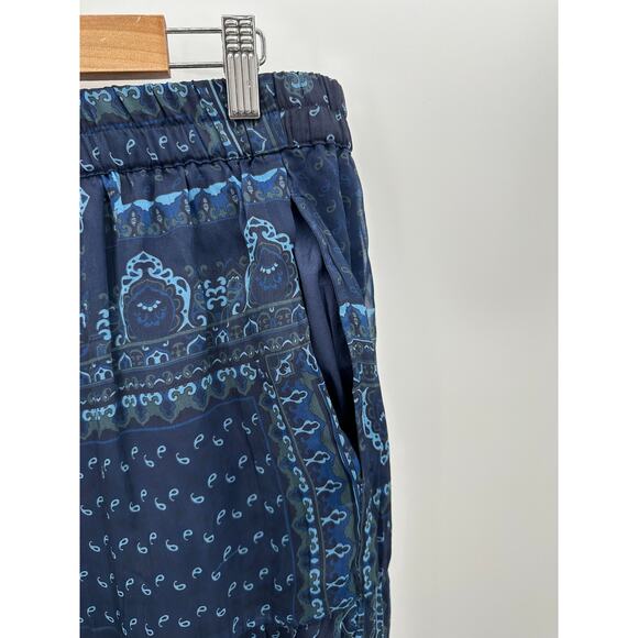 Coldwater Midi Skirt Blue Paisley Ruffle Elastic Stretch Waist Women Size 3X - Picture 7 of 12